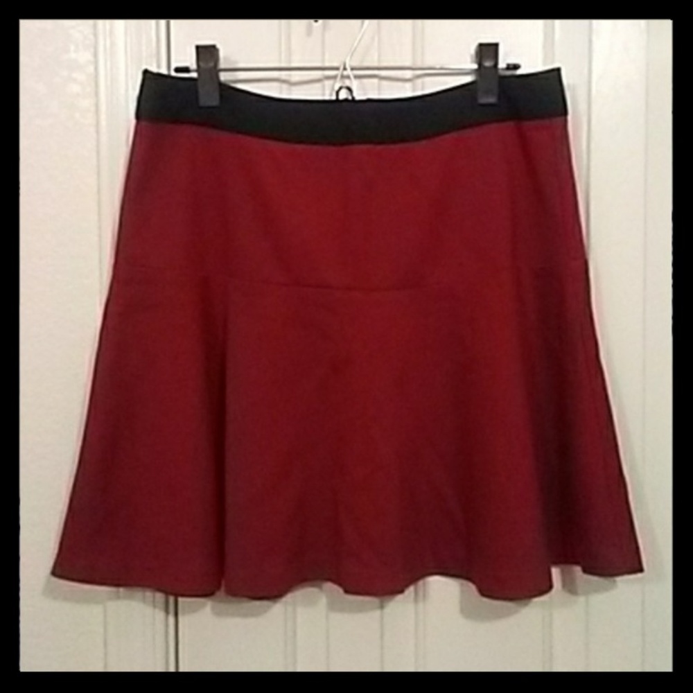 NEW XOXO Black Maroon Aline Skirt.